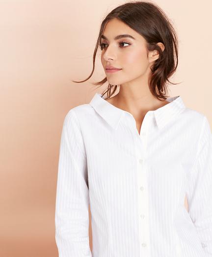Brooks Brothers Striped Cotton Portrait-collar Shirt