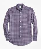 Brooks Brothers Men's Milano Fit Brushed Oxford Gingham Sport Shirt
