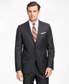 Brooks Brothers Men's Fitzgerald Fit Saxxon Wool Charcoal Plaid 1818 Suit