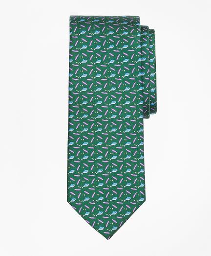 Brooks Brothers Shark And Surf Board Print Tie