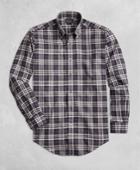 Brooks Brothers Men's Golden Fleece Regent Fit Black Plaid Flannel Sport Shirt