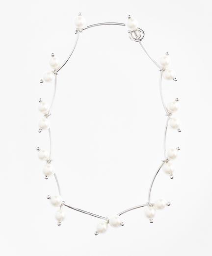 Brooks Brothers Clustered Pearl Statement Necklace
