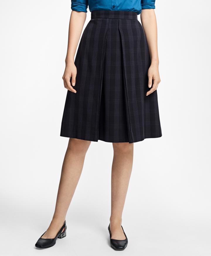 Brooks Brothers Women's Petite Plaid Corded A-line Skirt
