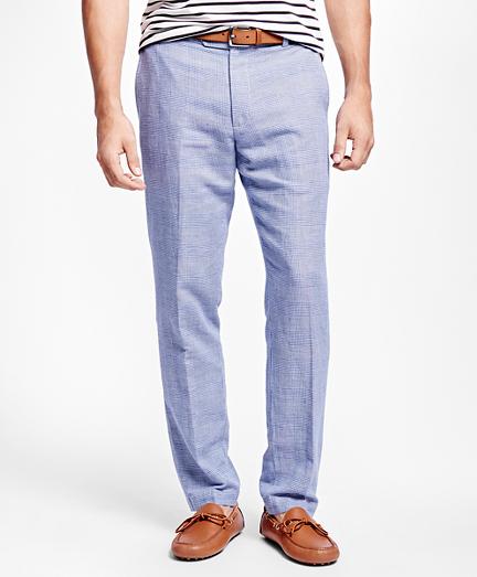 Brooks Brothers Milano Fit Linen And Cotton Glen Plaid Pants