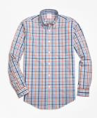 Brooks Brothers Men's Non-iron Madison Fit Heathered Multi-gingham Sport Shirt