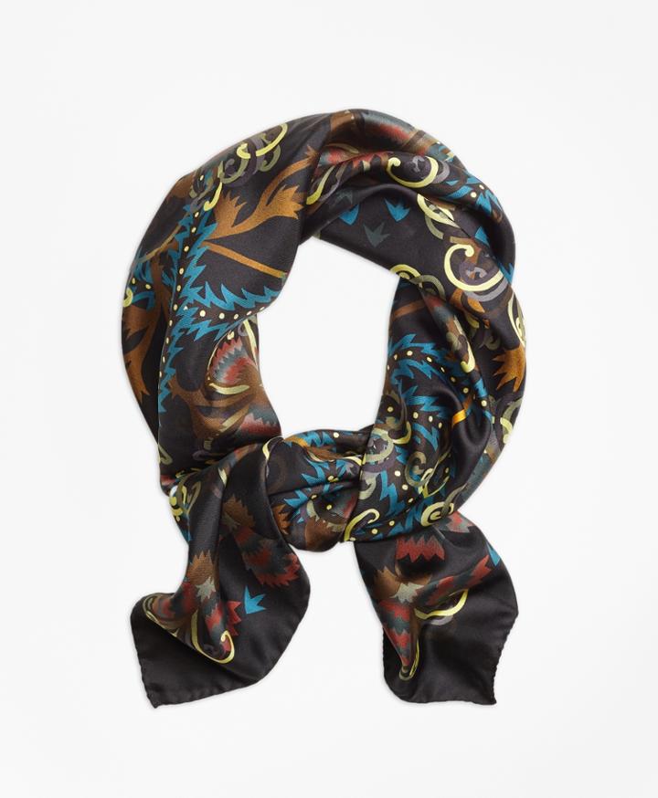 Brooks Brothers Women's Silk Chrysanthemum Square Scarf