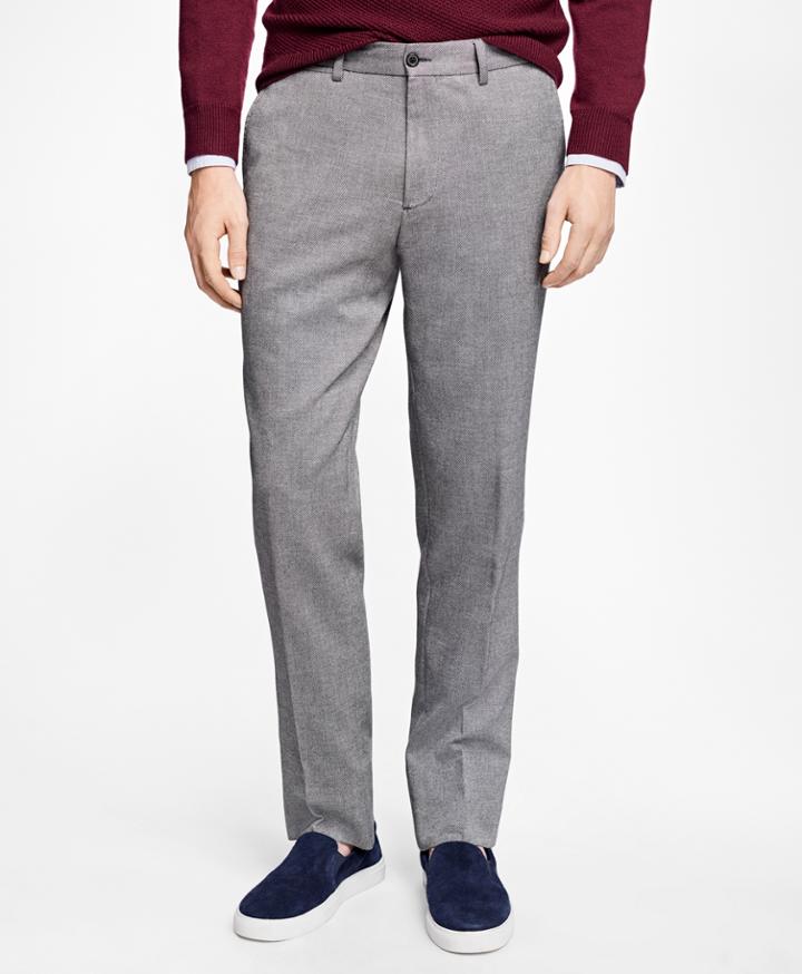 Brooks Brothers Men's Slim-fit Crowsfoot Cotton Dobby Trousers