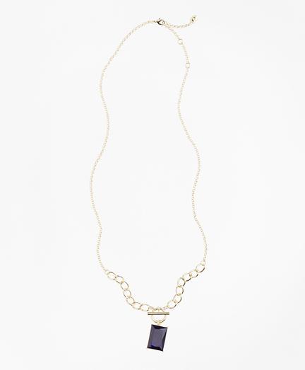 Brooks Brothers Square Stone Pendant Necklace