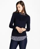 Brooks Brothers Women's Chevron Merino Wool-silk-cashmere Sweater