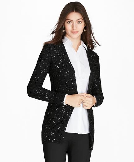 Brooks Brothers Sequined Merino Wool Cardigan