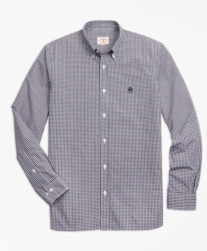 Brooks Brothers Men's Yarn-dyed Gingham Cotton Poplin Sport Shirt