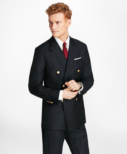 Brooks Brothers Country Club Milano Fit Saxxon Wool Double-breasted Blazer