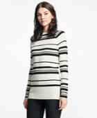Brooks Brothers Women's Nautical Silk-cotton Square-neck Sweater