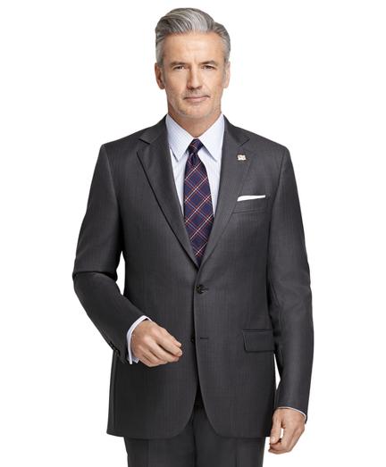 Brooks Brothers Fitzgerald Fit Saxxon Wool Light Blue Stripe 1818 Suit