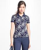 Brooks Brothers Women's Palm-tree-print Pima Cotton Jersey Polo