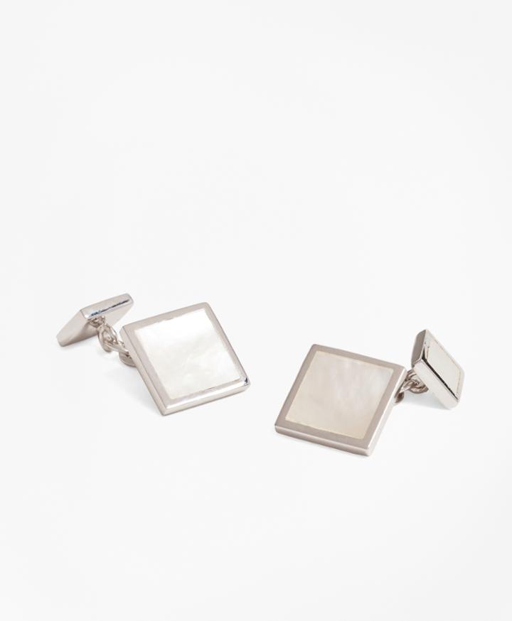Brooks Brothers Men's Square Moth-of-pearl Cuff Links