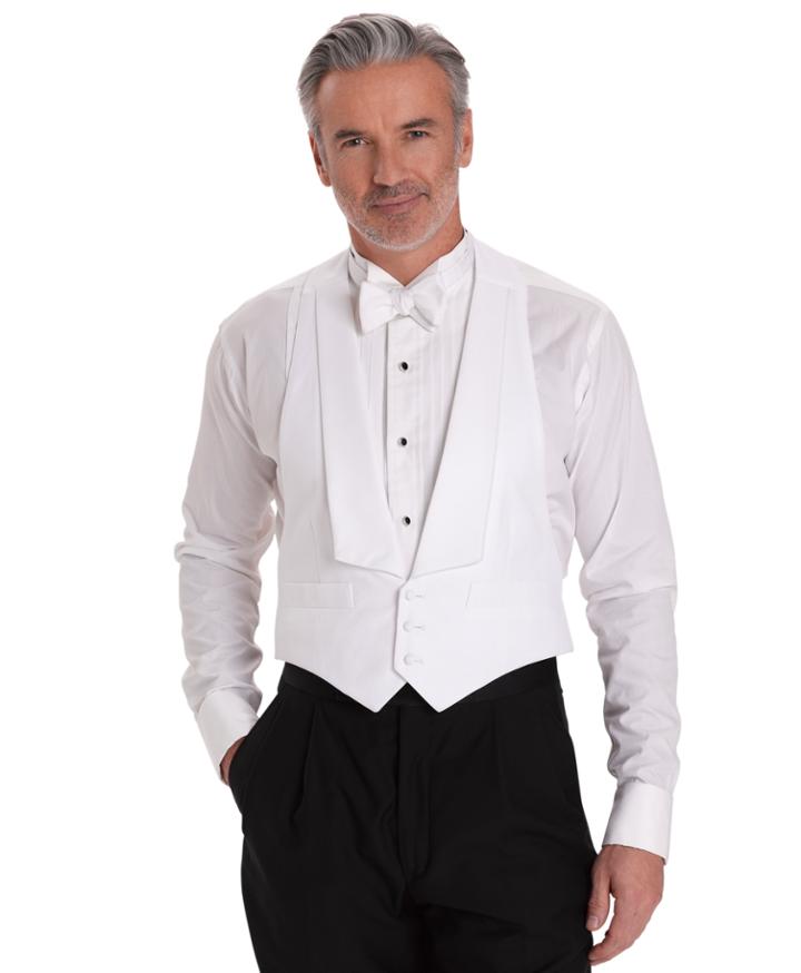 Brooks Brothers Men's White Cotton Pique Tuxedo Vest