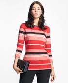 Brooks Brothers Cabana Stripe Boatneck Top