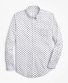 Brooks Brothers Men's Luxury Collection Milano Slim-fit Sport Shirt, Button-down Collar Floating Flower Print