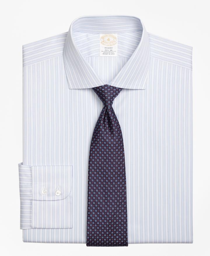 Brooks Brothers Men's Golden Fleece Slim Fitted Dress Shirt, Tonal Stripe