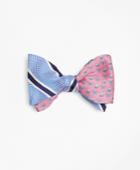 Brooks Brothers Men's Bb#2 Stripe With Bee Motif Print Reversible Bow Tie