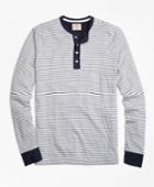 Brooks Brothers Men's Micro-stripe Dufold Cotton Henley