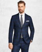 Brooks Brothers Men's Golden Fleece Brookscloud Blue Plaid Suit