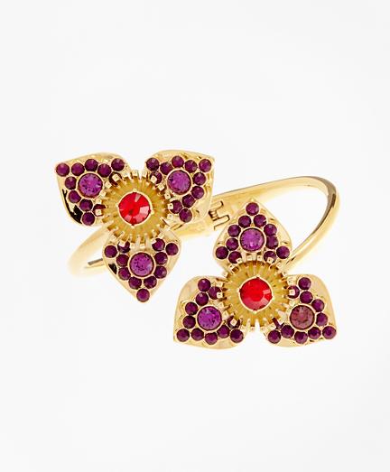 Brooks Brothers Swarovski Crystal Floral Cuff Bracelet