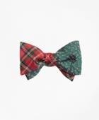 Brooks Brothers Men's Royal Stewart Tartan With Candy Canes Reversible Bow Tie