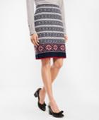 Brooks Brothers Women's Fair Isle Stretch Wool Knit Skirt