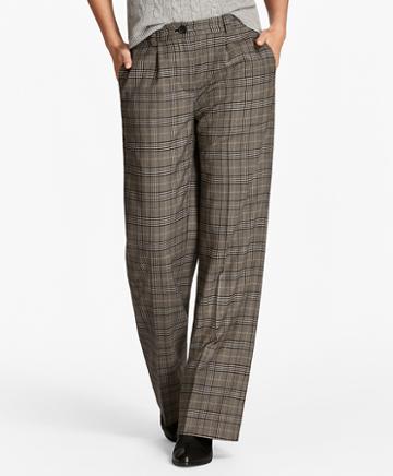 Brooks Brothers Glen Plaid Wide-leg Pants