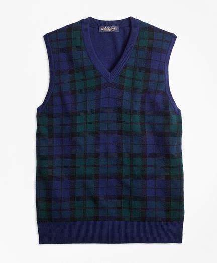 Brooks Brothers Cashmere Black Watch Plaid Vest