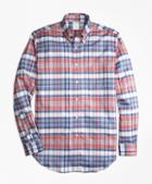 Brooks Brothers Milano Fit Oxford Madras Plaid Sport Shirt