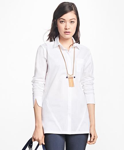 Brooks Brothers Stretch-cotton Button-front Tunic