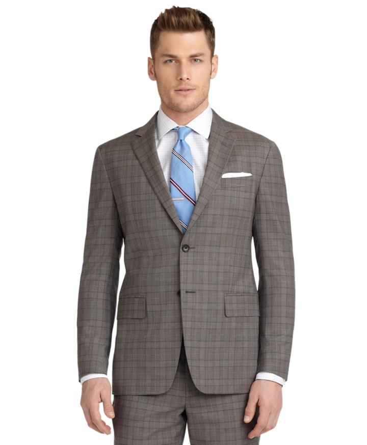 Brooks Brothers Men's Milano Fit Plaid With Deco 1818 Suit