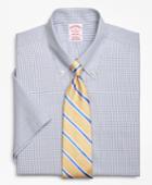 Brooks Brothers Men's Regular Fit Classic-fit Dress Shirt, Non-iron Double Mini-windowpane Short-sleeve