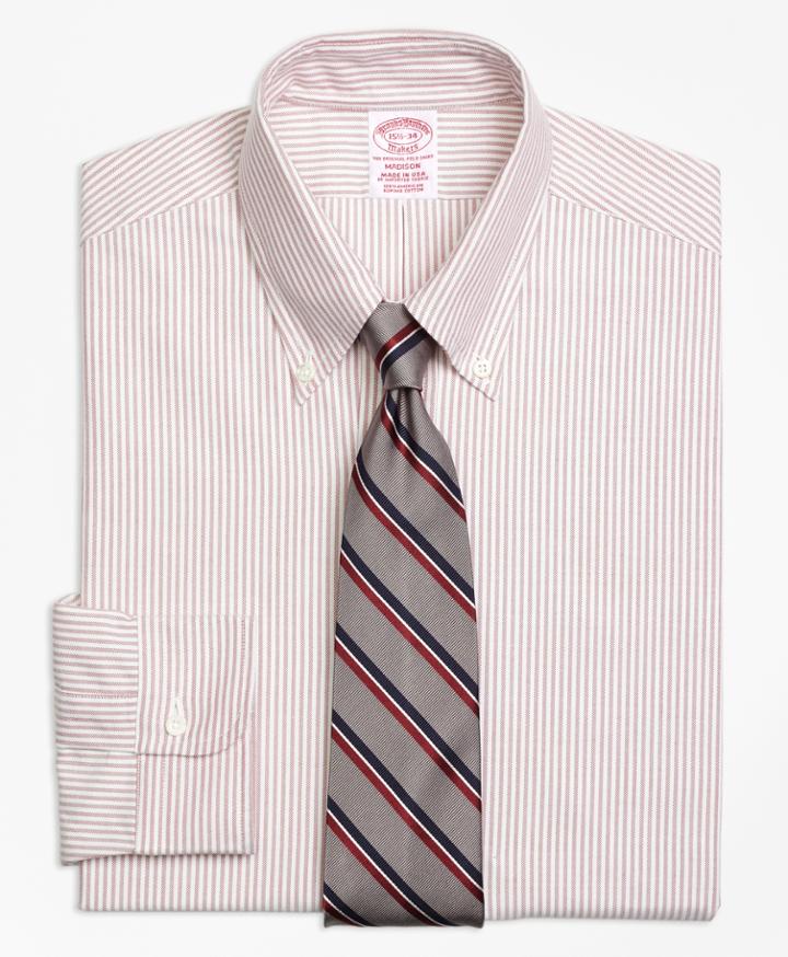 Brooks Brothers Men's Original Polo Button-down Oxford Regular Fit Classic-fit Dress Shirt, Stripe