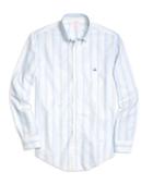 Brooks Brothers Non-iron Madison Fit  Chambray Stripe Sport Shirt