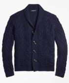 Brooks Brothers Men's Handknit Twisted Cable Cardigan