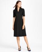 Brooks Brothers Women's Double-weave Stretch Wool Stand Collar Dress