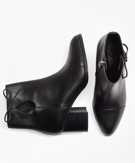 Brooks Brothers Bow-trimmed Leather Ankle Boots