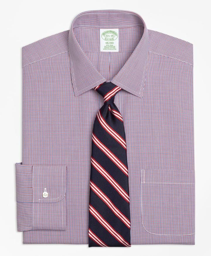 Brooks Brothers Men's Extra Slim Fit Slim-fit Dress Shirt, Non-iron Two-tone Check