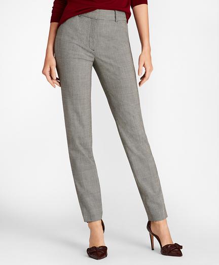 Brooks Brothers Mini Houndstooth Stretch Wool Slim-fit Ankle Pants