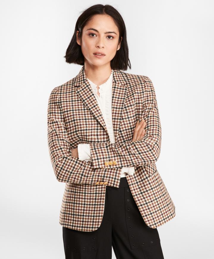 Brooks Brothers Women's Checked Wool Twill Jacket