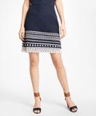 Brooks Brothers Embroidered Cotton Canvas Skirt