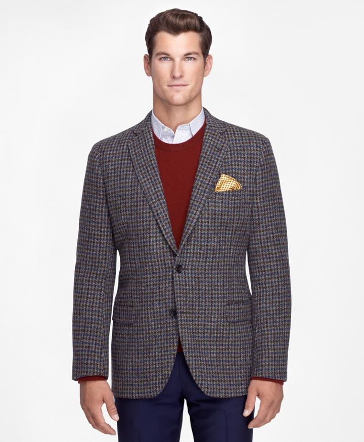 Brooks Brothers Men's Fitzgerald Fit Harris Tweed Houndstooth Sport Coat