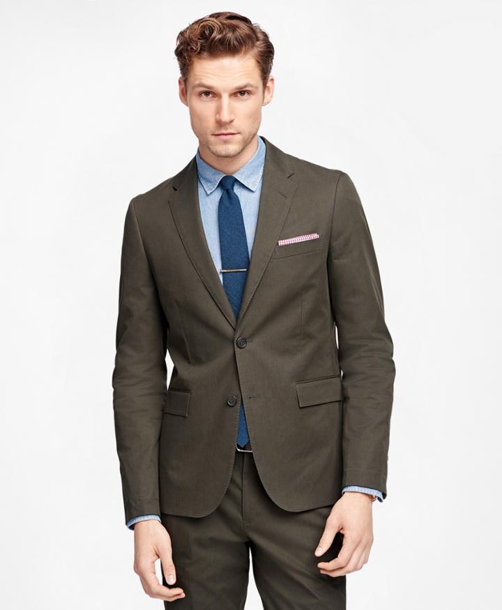 Brooks Brothers Men's Olive Twill Suit Jacket