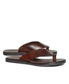 Brooks Brothers Men's Wide Strap Leather Flip-flops