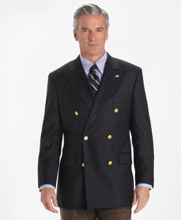 Brooks Brothers Men's Country Club Saxxon Wool Double-breasted Blazer