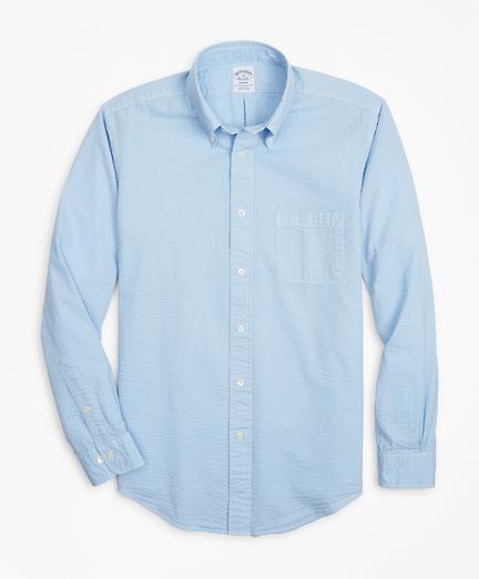 Brooks Brothers Regent Fit Garment-dyed Seersucker Sport Shirt